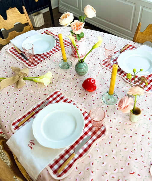 Set of 4 Giardino Reversible Placemats (Rosso/Rosa)