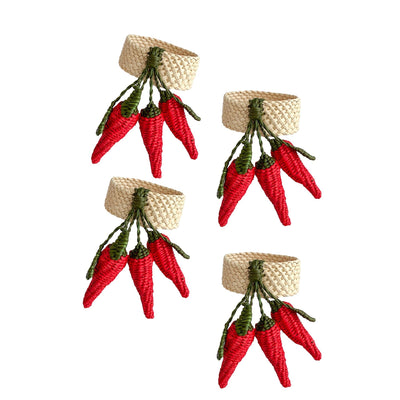 Set of 4 Peperoncini Napkin Rings - Casa Stilo