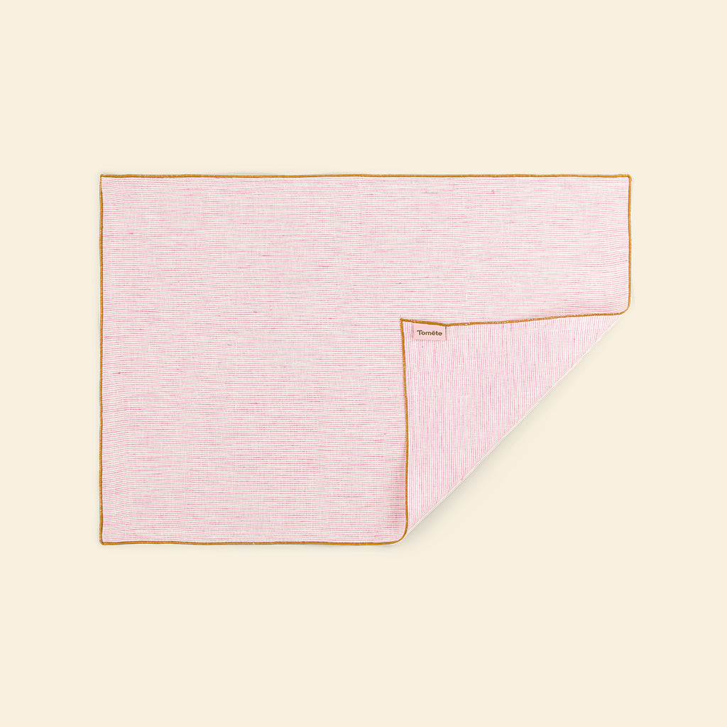 The Pink & White Stripes Linen Placemats (set of 2)