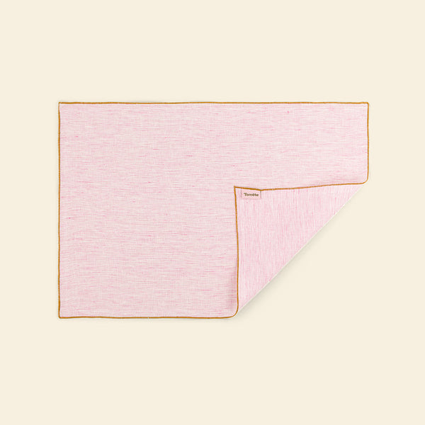The Pink & White Stripes Linen Placemats (set of 2)