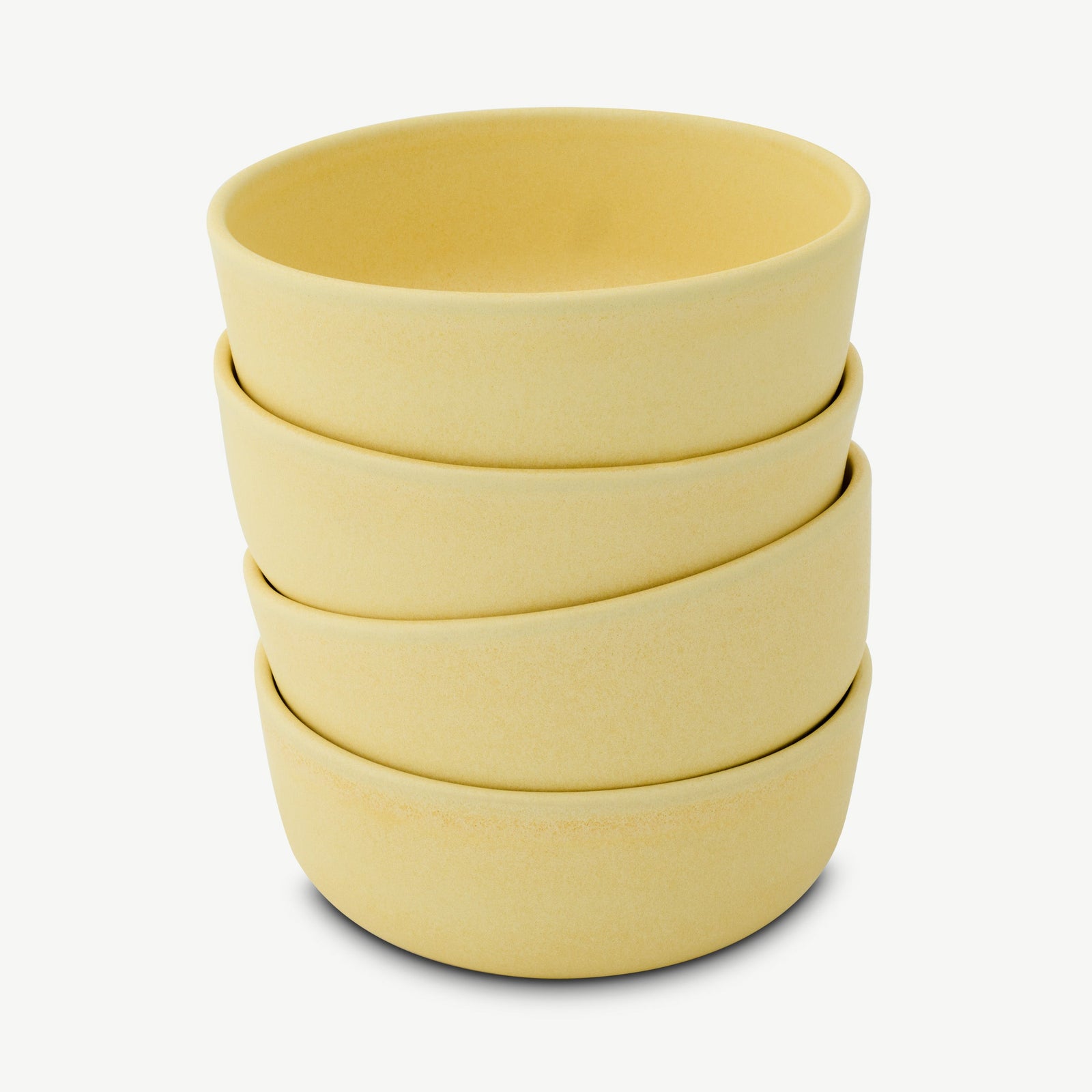 LoHo Cereal Bowls Set of 4, Canary Yellow Reactive Glaze