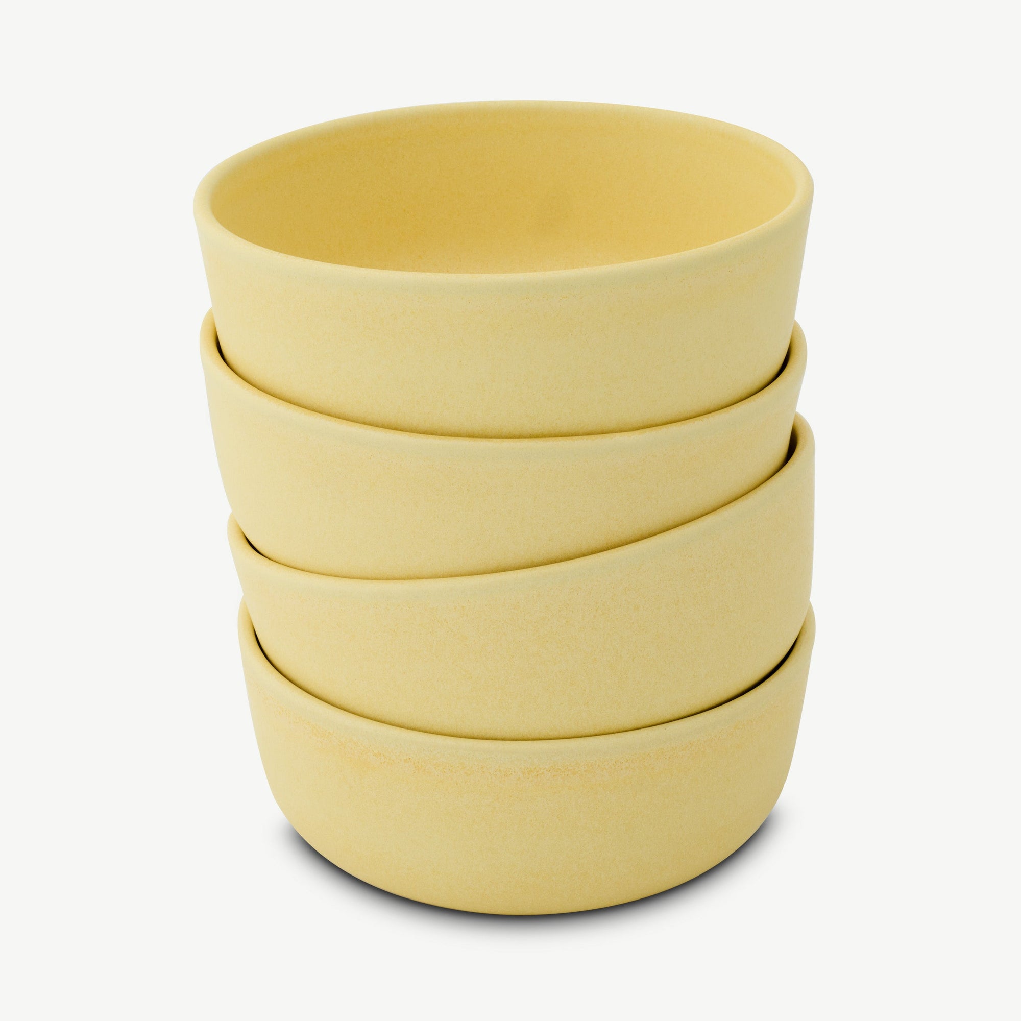 LoHo Cereal Bowls Set of 4, Canary Yellow Reactive Glaze