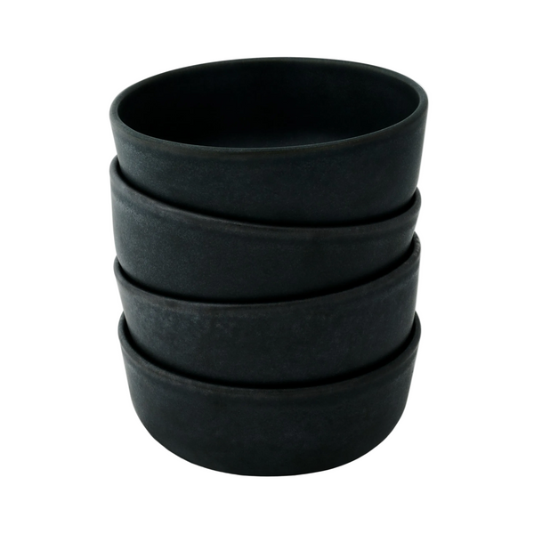 LoHo Cereal Bowls Set of 4, Charcoal Reactive Glaze