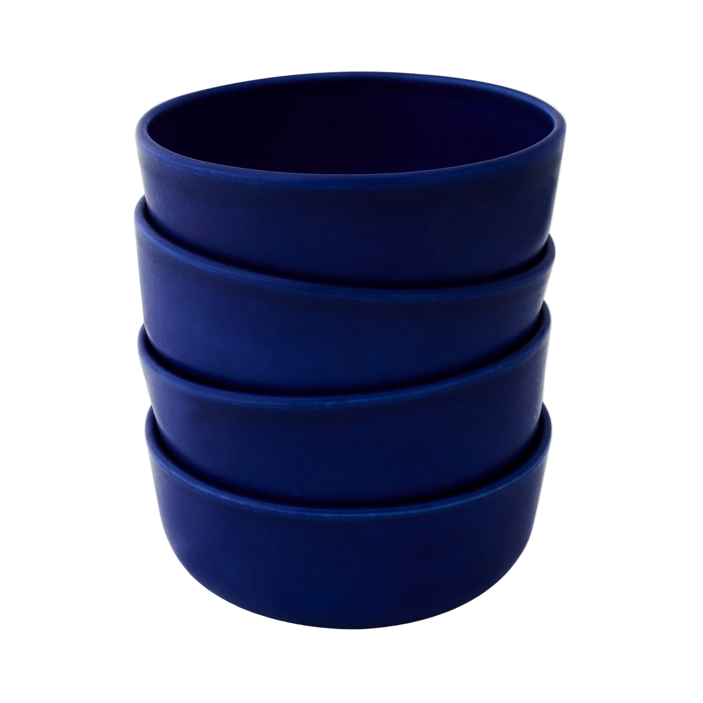 LoHo Cereal Bowls Set of 4, Cobalt Blue Reactive Glaze