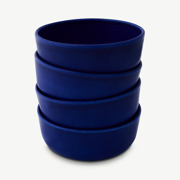 LoHo Cereal Bowls Set of 4, Cobalt Blue Reactive Glaze