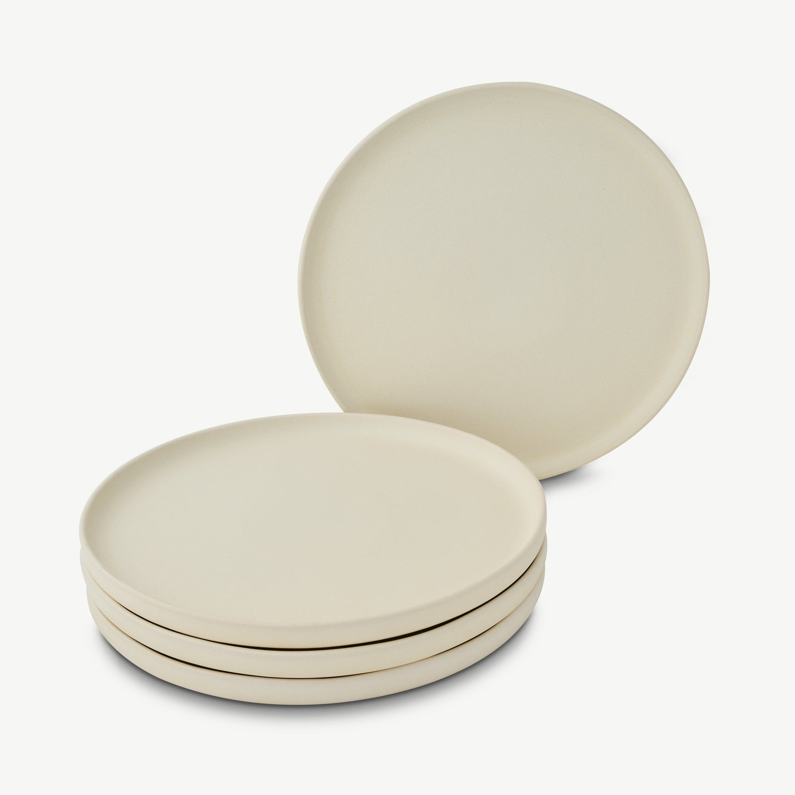 LoHo Dinner Plates Set of 4, Ivory Reactive Glaze
