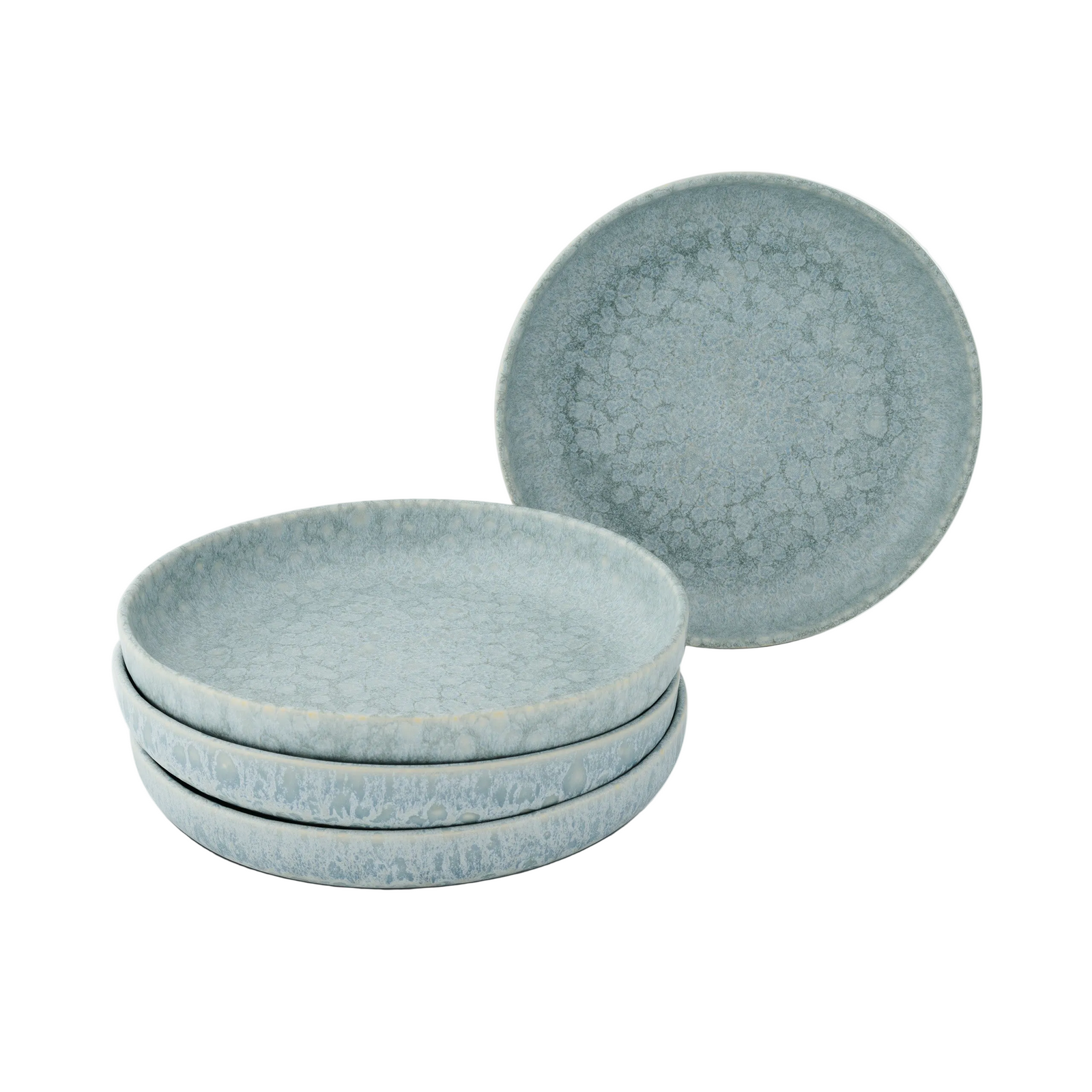 LoHo Pasta Bowls Set of 4, Cloud Grey Reactive Glaze