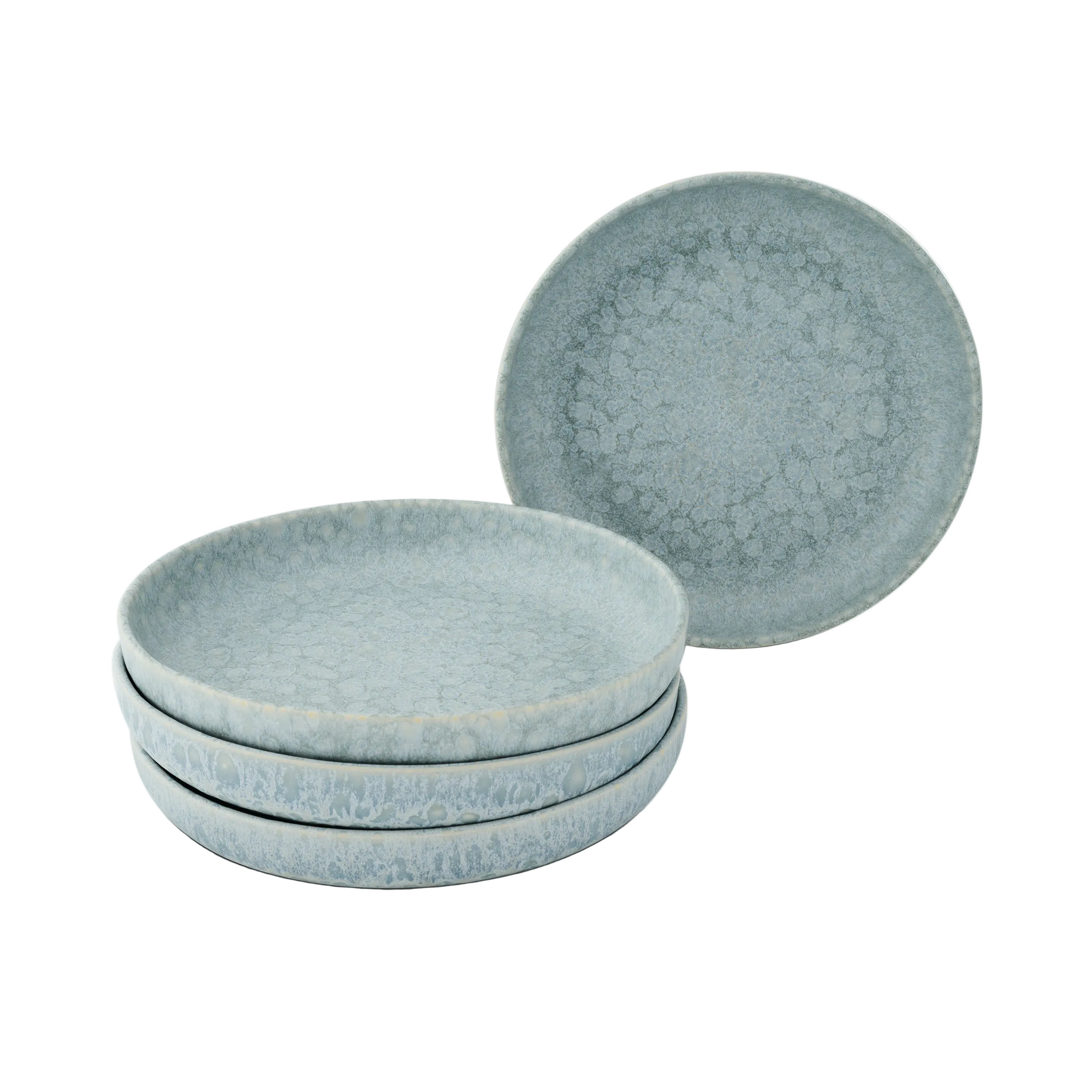 LoHo Pasta Bowls Set of 4, Cloud Grey Reactive Glaze