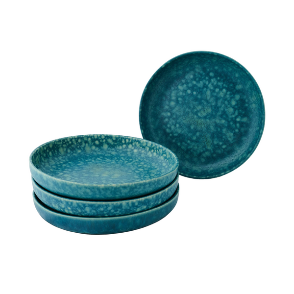 LoHo Pasta Bowls Set of 4, Forest Green Reactive Glaze