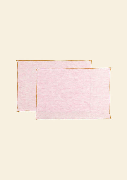 The Pink & White Stripes Linen Placemats (set of 2)