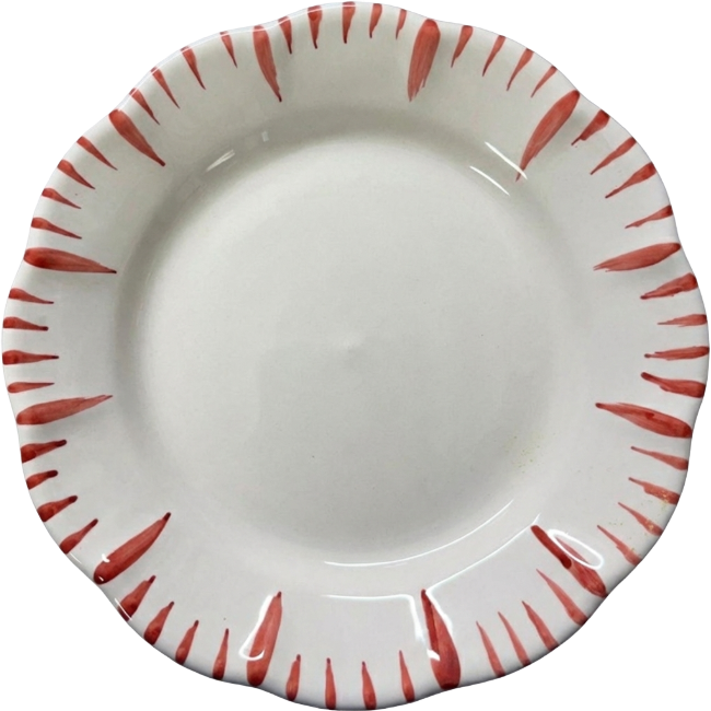 King of Sicily Plate, Terracotta Rim - 25cm