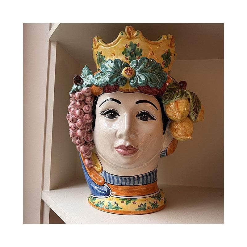 Sicilian Woman Large Fruit Vase