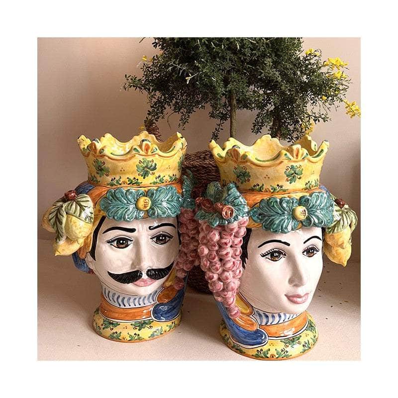 Sicilian Woman Large Fruit Vase