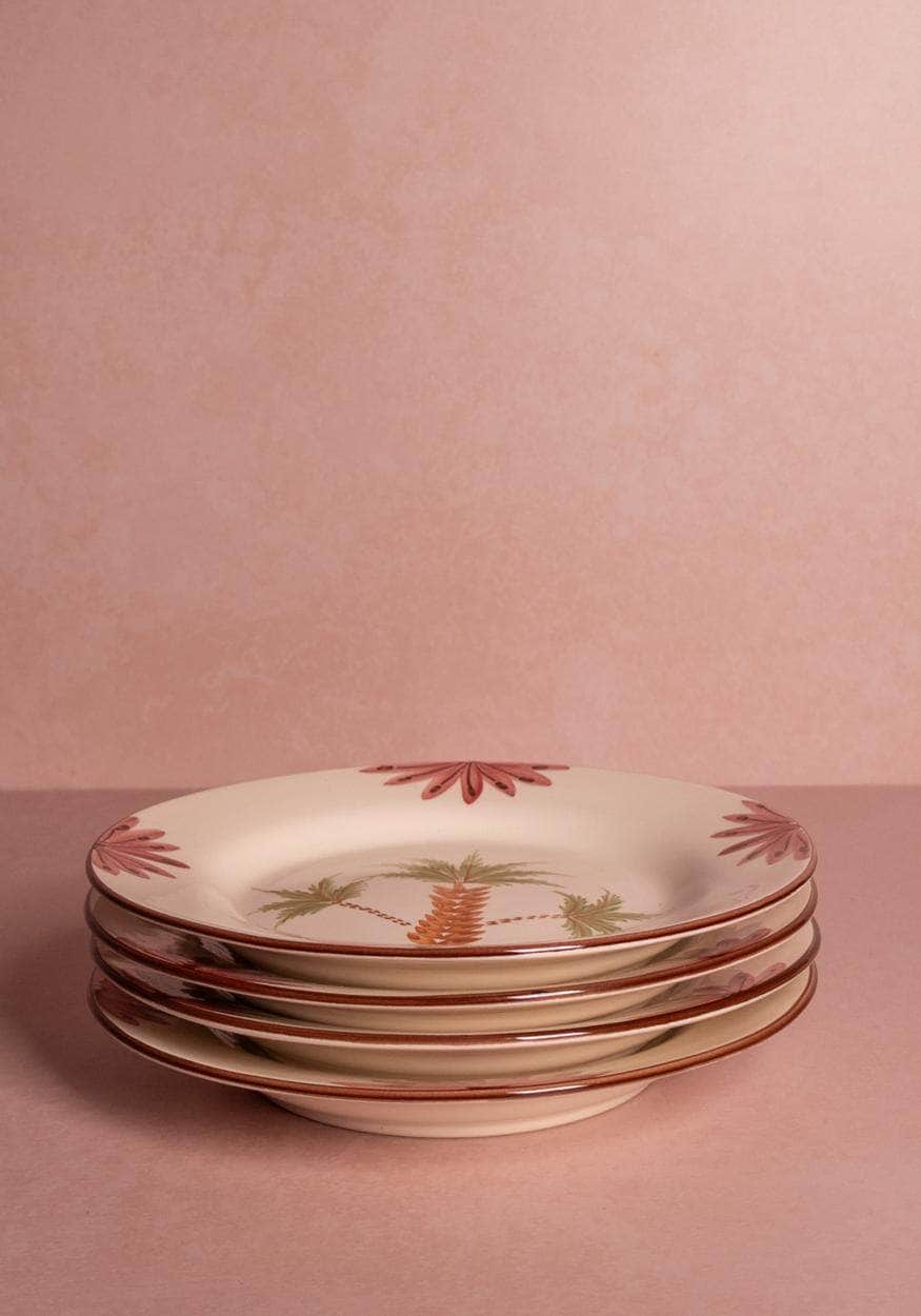 Arabella Side Plate, Green Palm Tree Set of 4