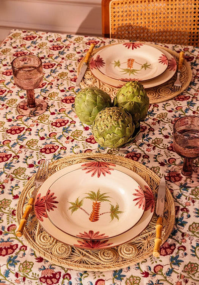 Side Plate Arabella Side Plate, Green Palm Tree Set of 4