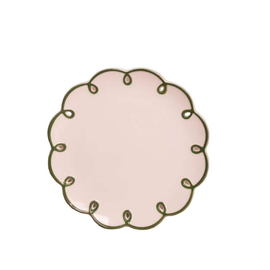 Glorious Green Scalloped Side Plates - Set of 4
