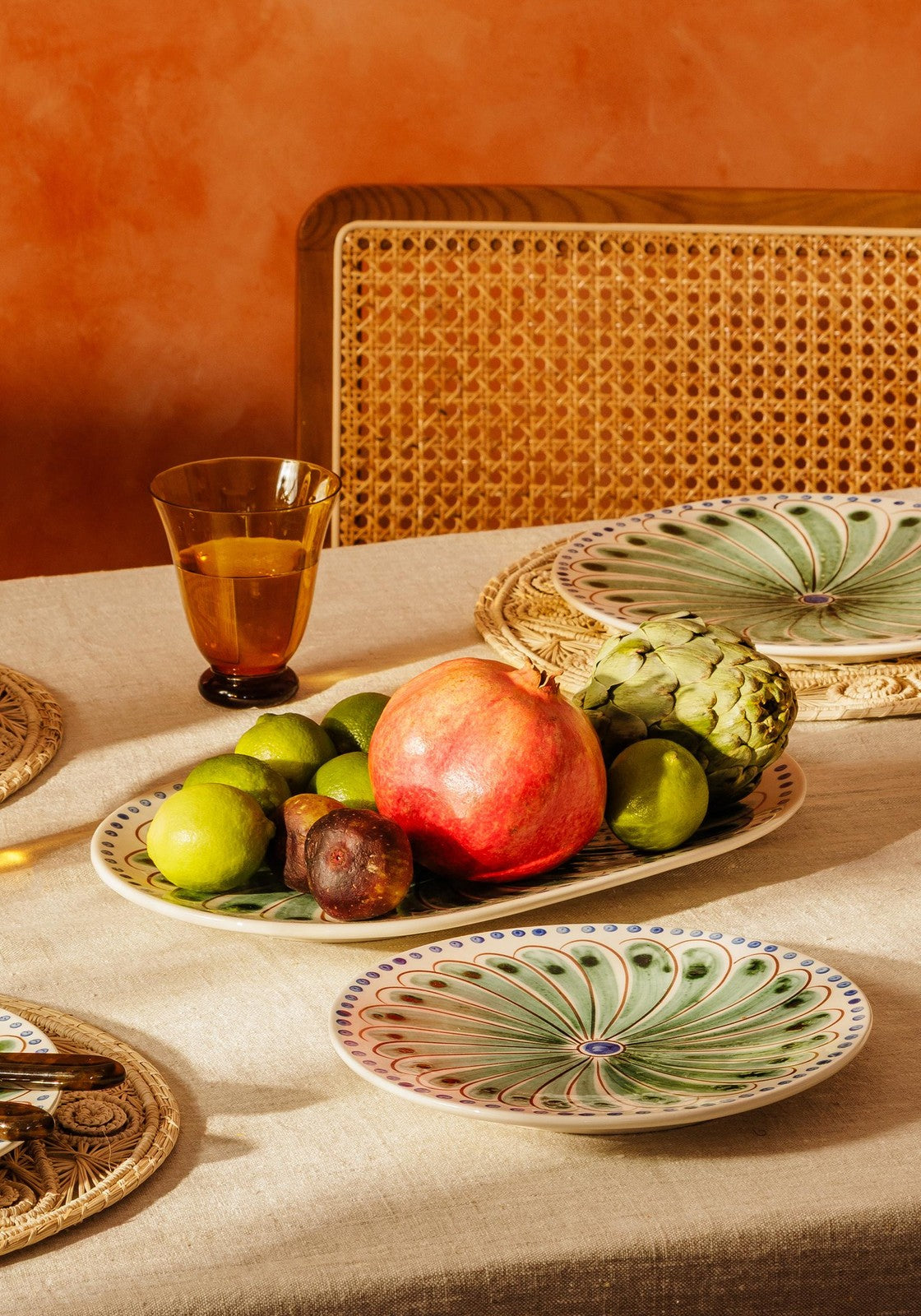 Peacock Side Plate, Green