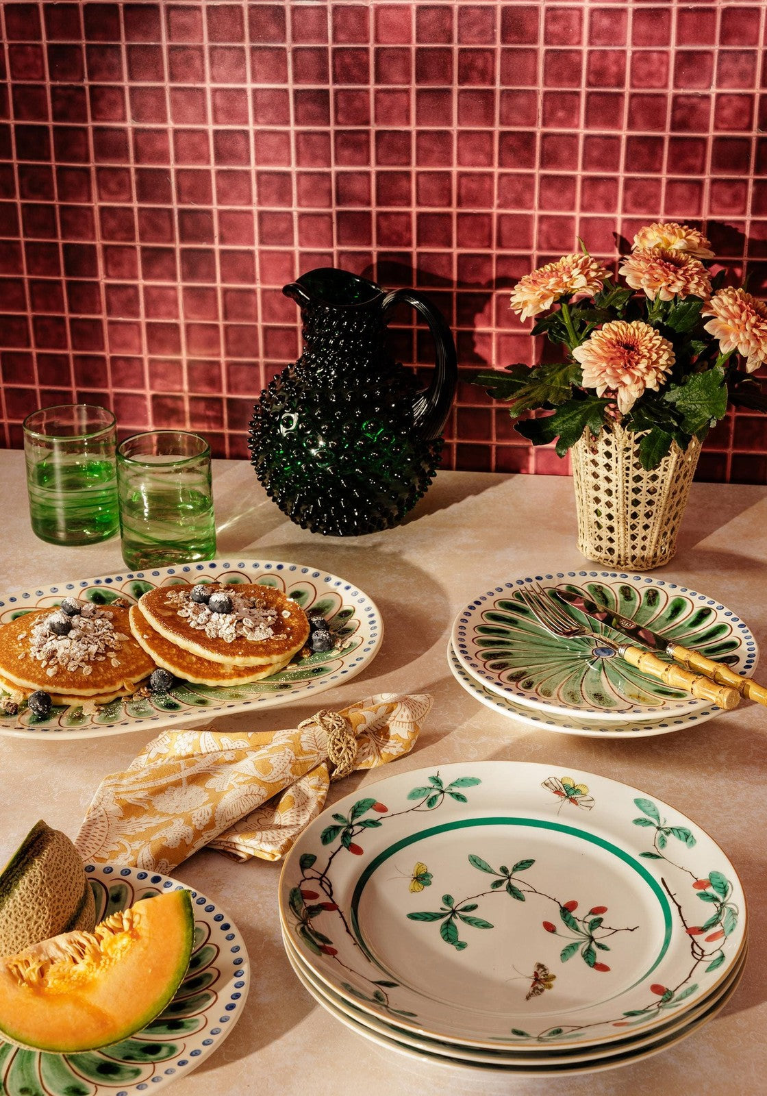 Peacock Side Plate, Green
