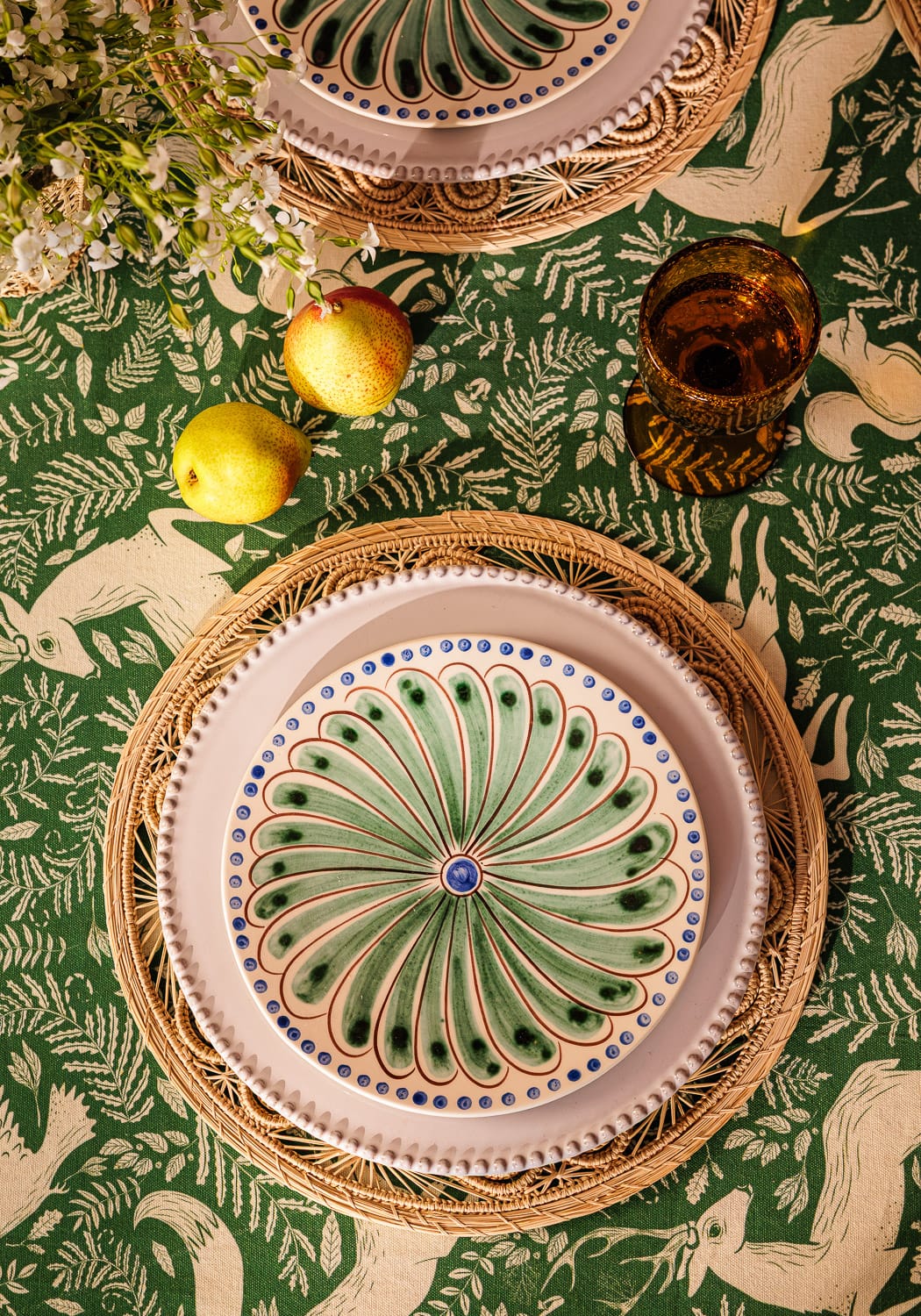 Peacock Side Plate, Green