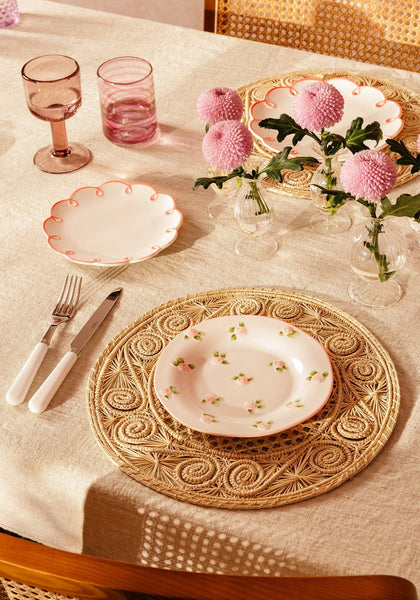 Pretty Pink Rose Side Plates - Set of 4