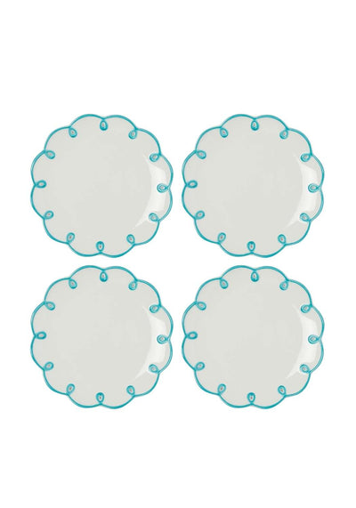 Side Plate Sky Blue Scalloped Side Plates - Set of 4