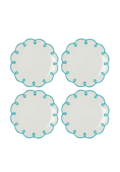 Side Plate Sky Blue Scalloped Side Plates - Set of 4
