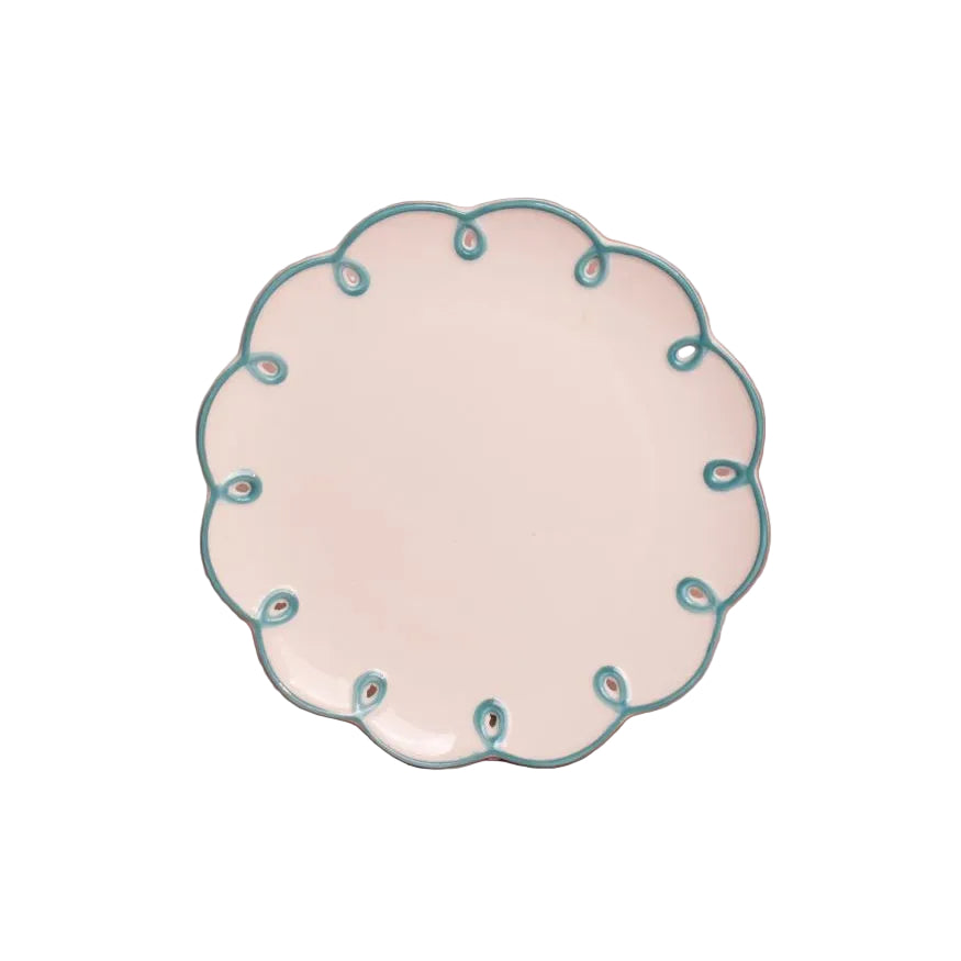 Sky Blue Scalloped Side Plates - Set of 4
