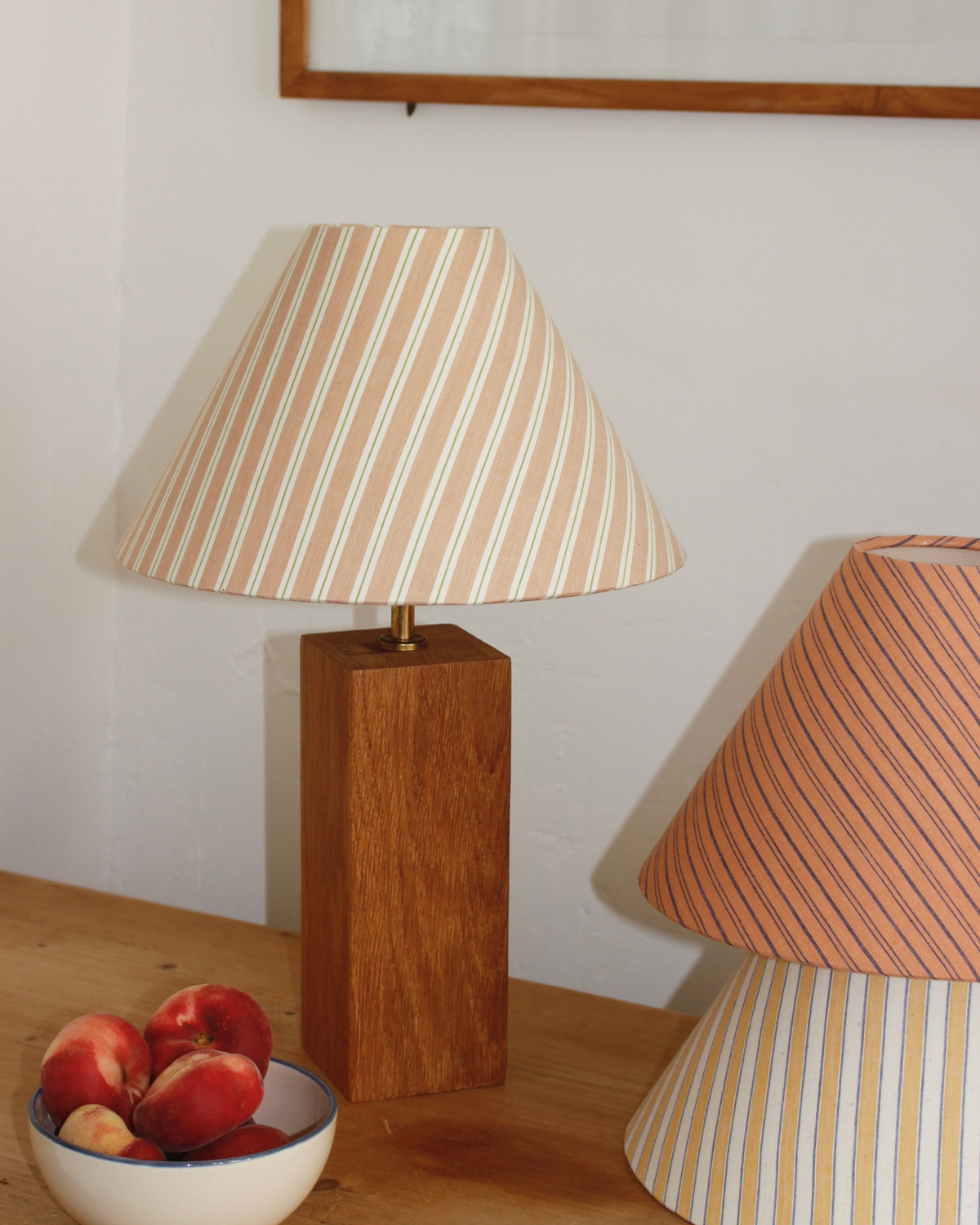 Handmade Sienna Peach Pink Table Small Cone Lampshade