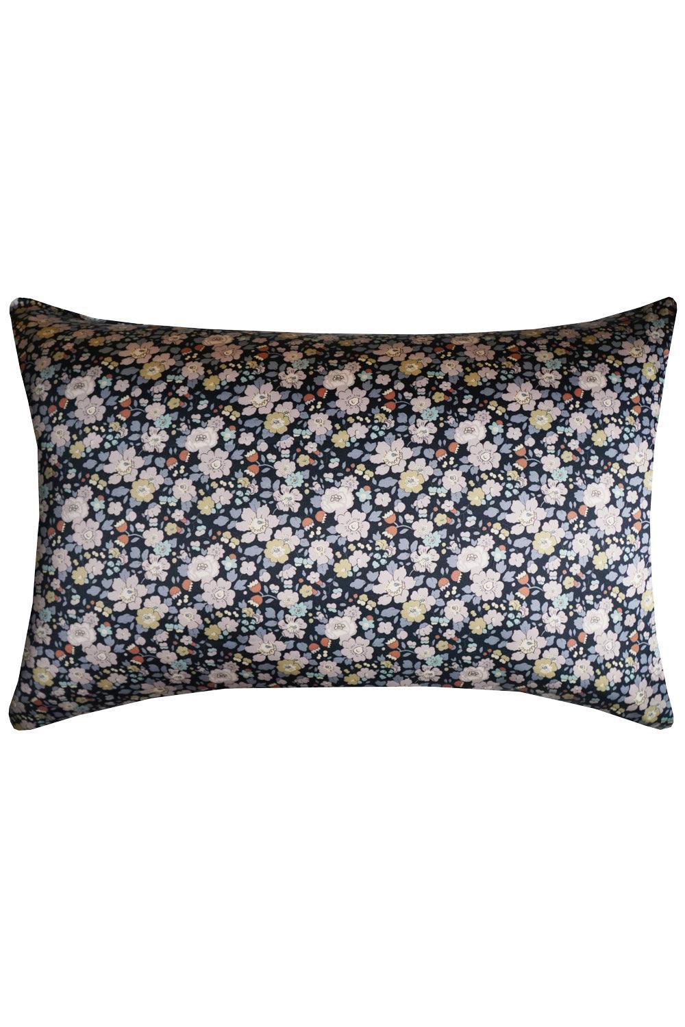 Silk Pillowcase made with Liberty Fabric BETSY FIELD MIDNIGHT - Coco & Wolf
