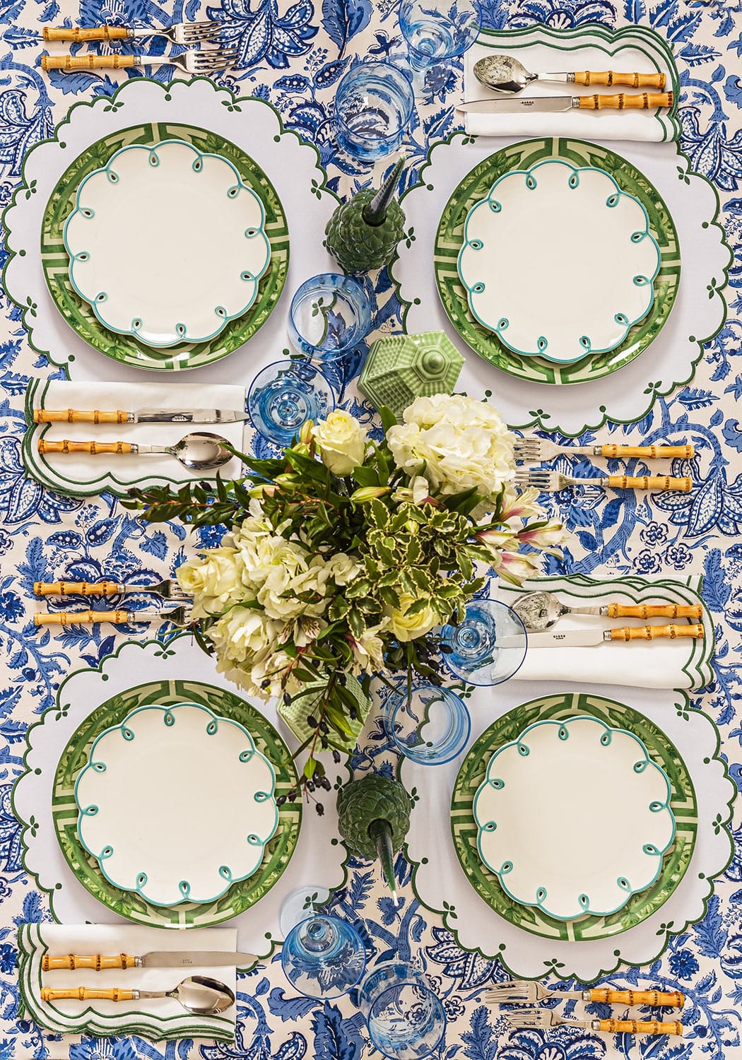 Sky Blue Scalloped Lunch Plate - Set of 4