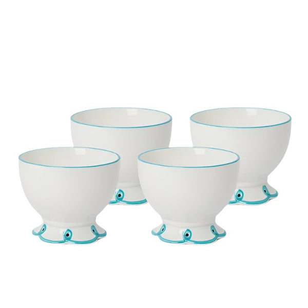 Sky Blue Scalloped Nibbles Bowl - Set of 4 - Casa by Josephine Jenno
