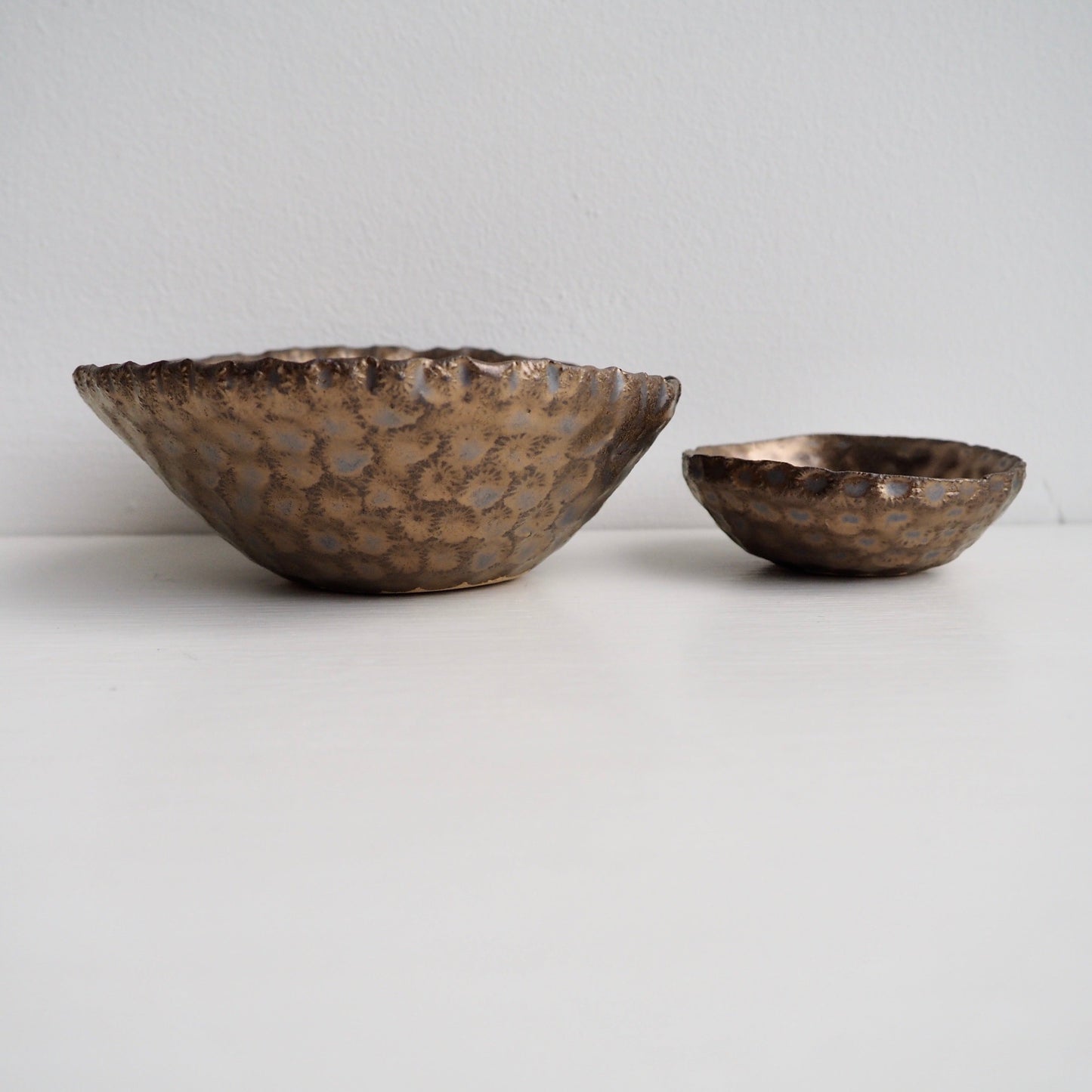 Handmade Gold Textural Ceramic Ring Dish