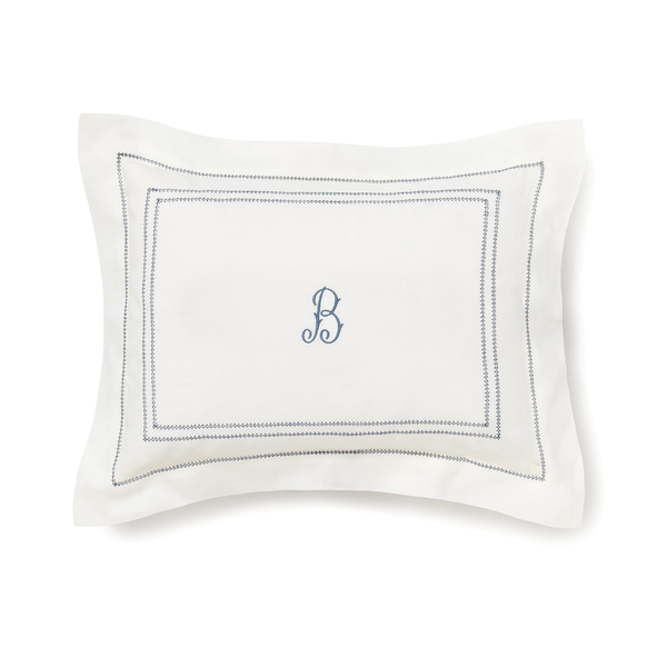 Boudoir Pillow with Hemstitch in Prussian Blue