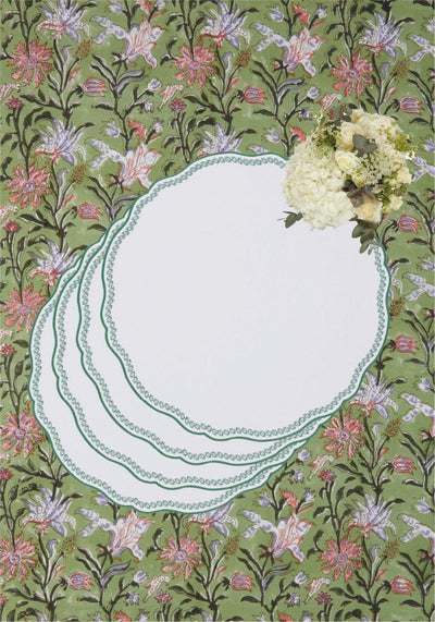 Smart Green Trim Placemats - Set of 4 - Casa by Josephine Jenno