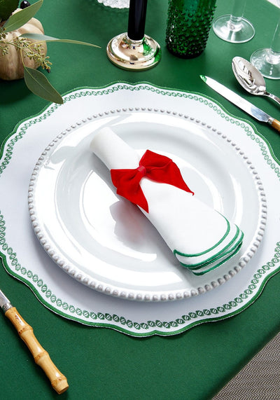 Smart Green Trim Placemats - Set of 4 - Casa by Josephine Jenno