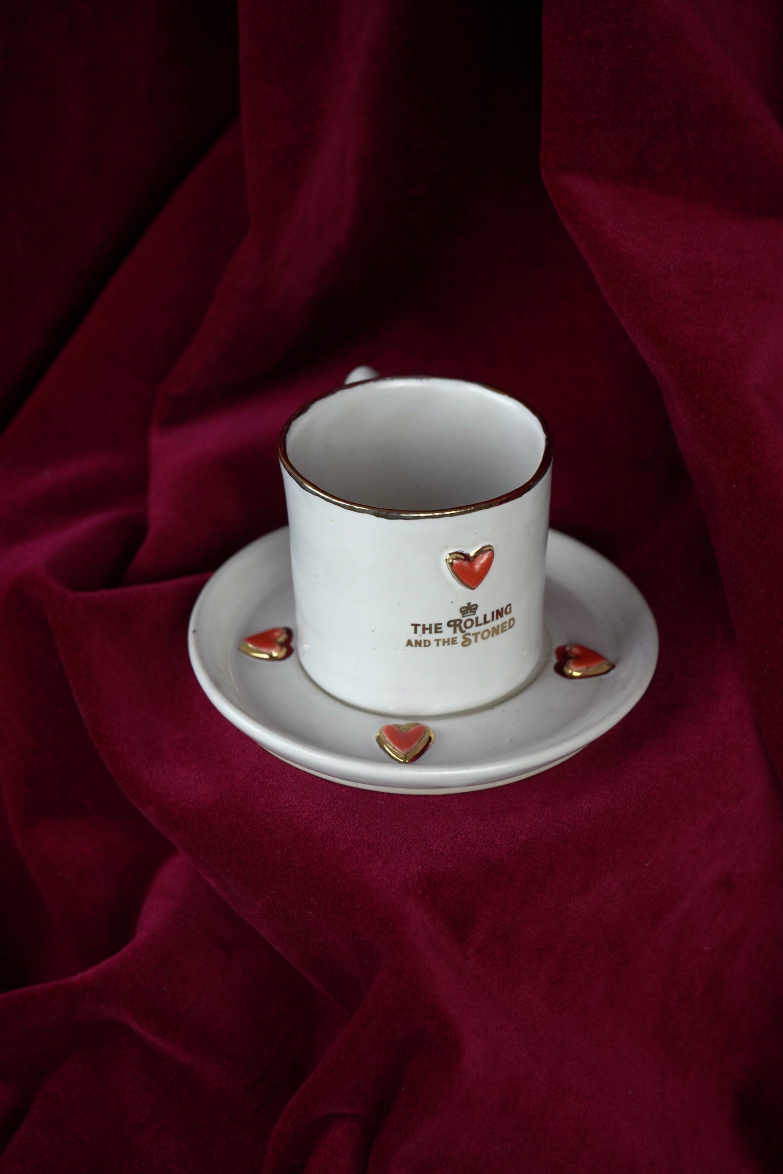 Lover's Heart Espresso Rim of Gold