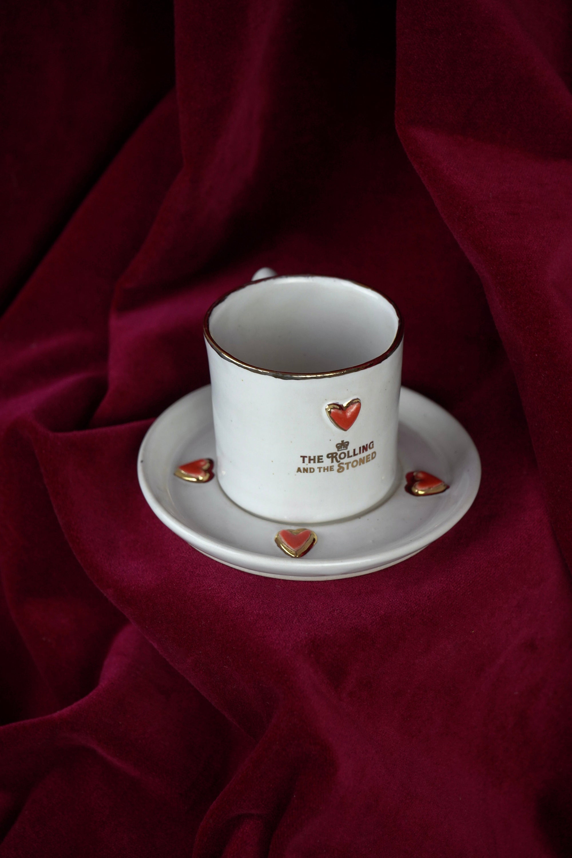 Lover's Heart Espresso Rim of Gold