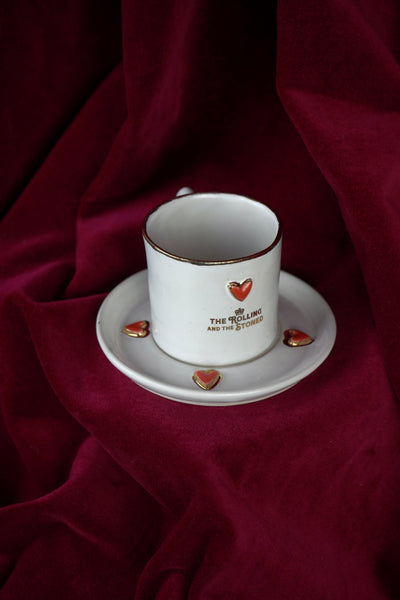 Lover's Heart Espresso Rim of Gold