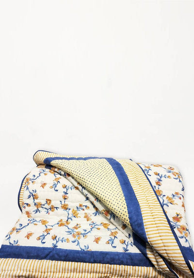 Soft Cotton Blue Cherry Blossom Quilt - Casa by Josephine Jenno