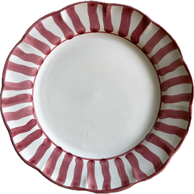 Sole Plate 25cm Bordeaux Stripe