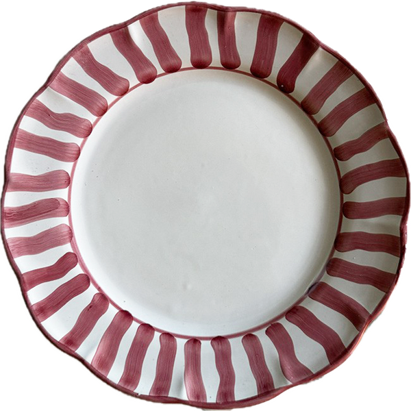 Sole Plate 25cm Bordeaux Stripe
