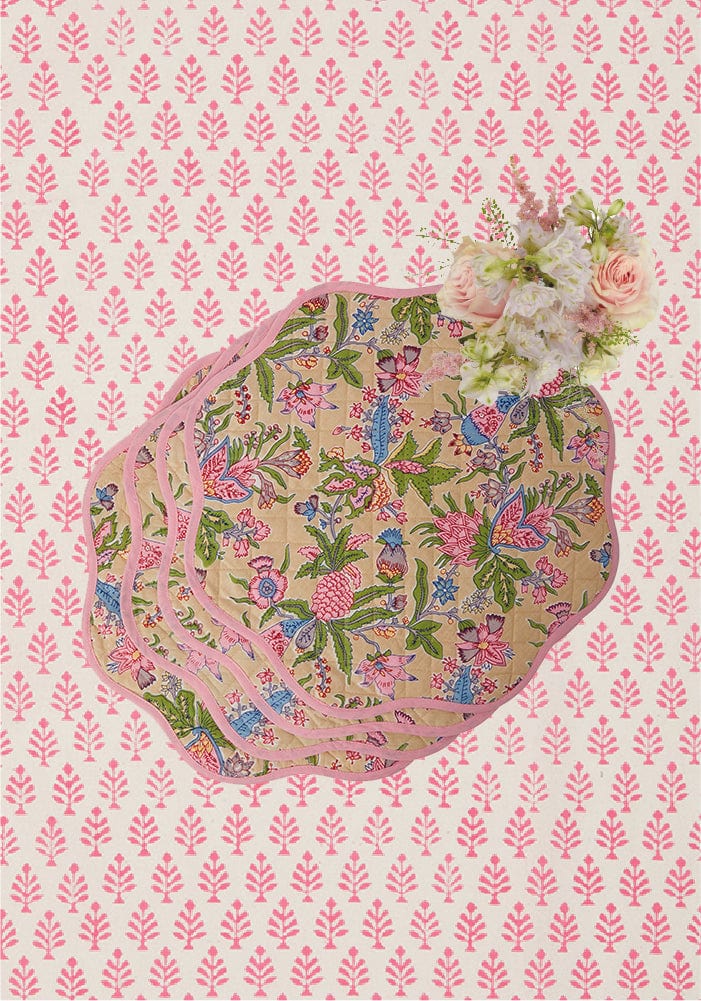 Sorbet Spice Scalloped Placemat - Set of 4 - Casa by Josephine Jenno