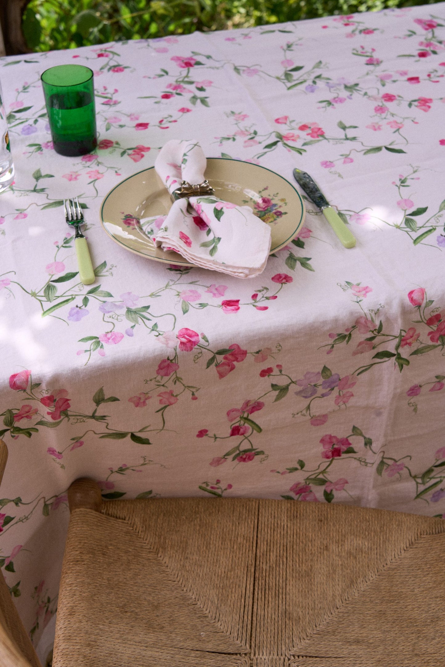 Sweet Pea Linen Tablecloth