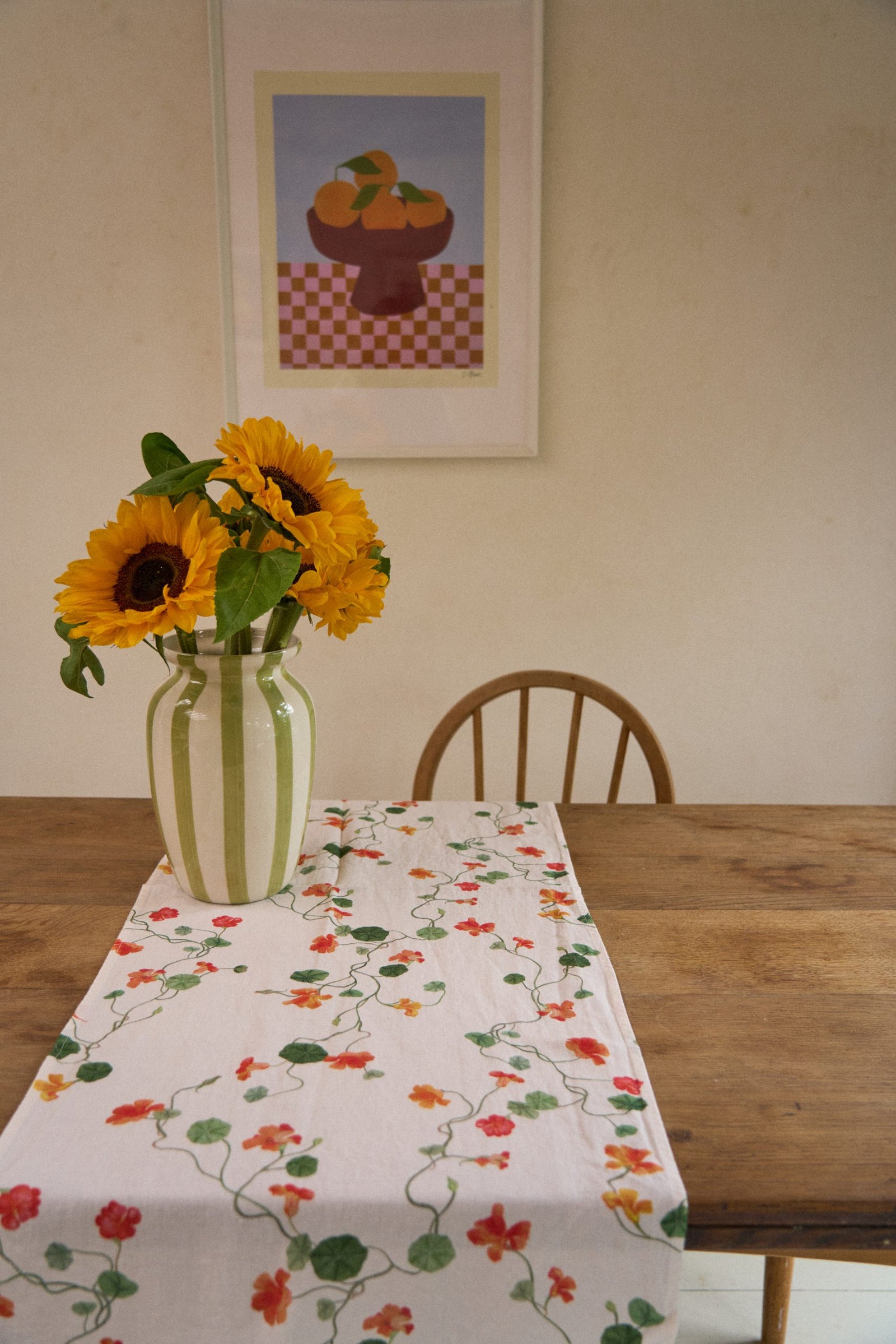 Nasturtium Linen Runner