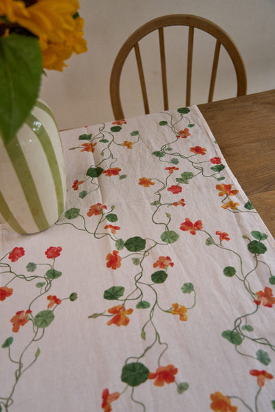 Nasturtium Linen Runner