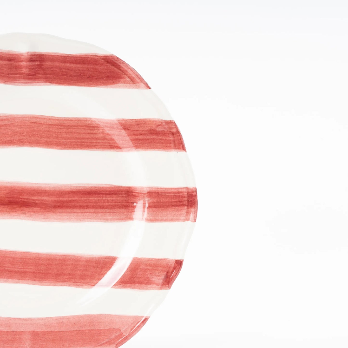 Set of Two Hand-Painted Ceramic Dessert Plate - Stripe Collection