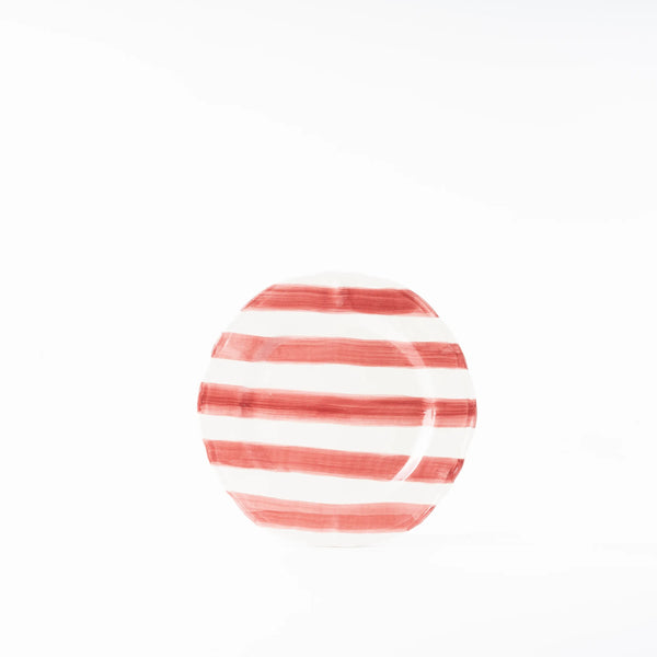Set of Two Hand-Painted Ceramic Dessert Plate - Stripe Collection