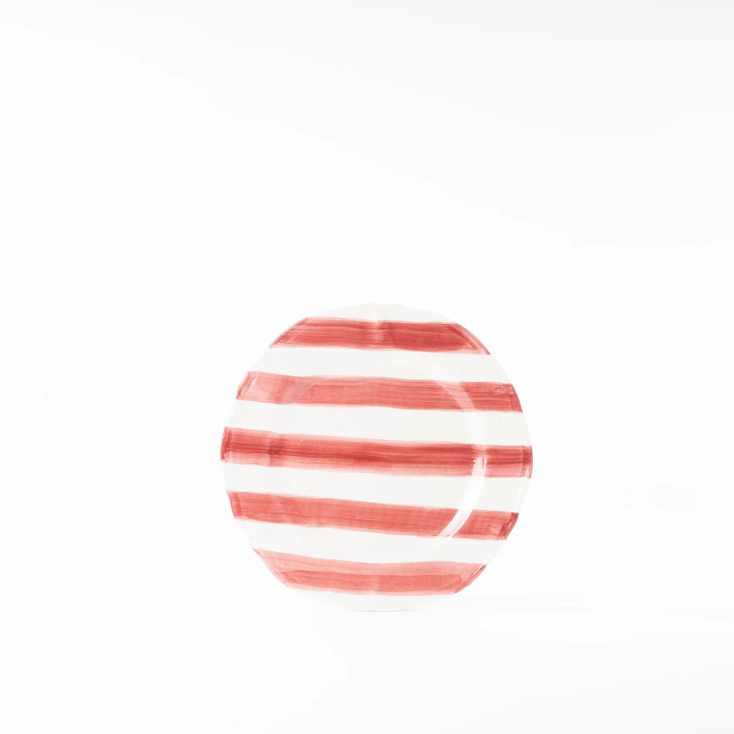 Set of Two Hand-Painted Ceramic Dinner Plates - Stripe Collection