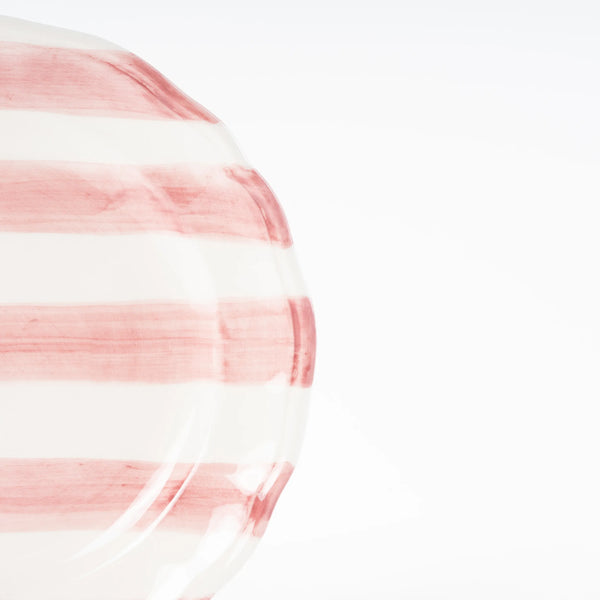 Set of Two Hand-Painted Ceramic Dessert Plate - Stripe Collection