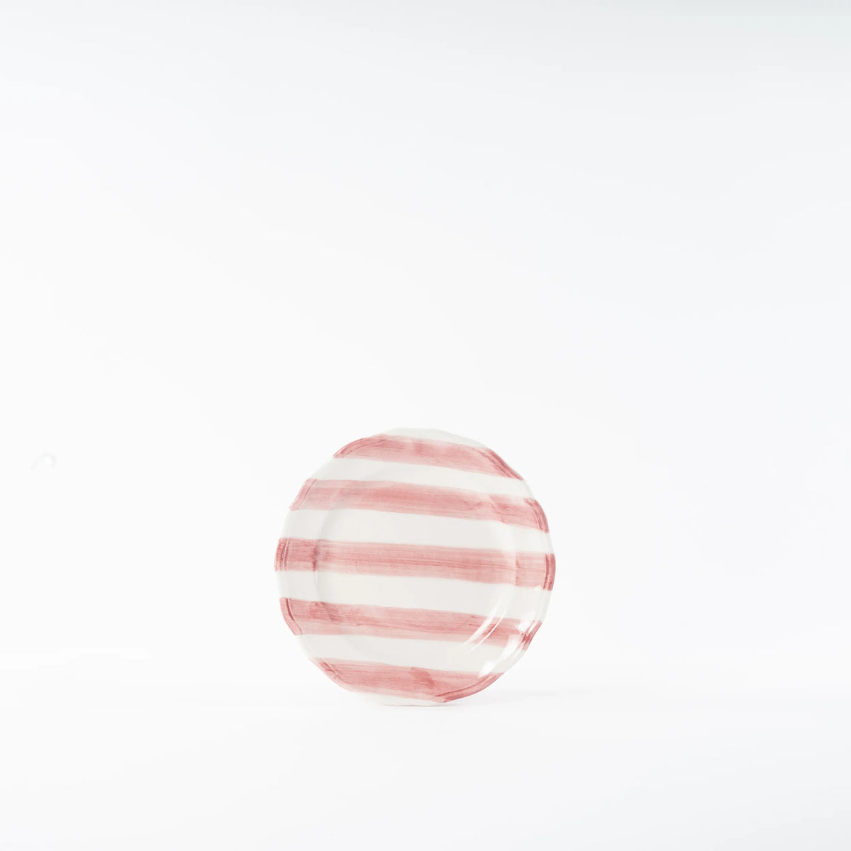 Set of Two Hand-Painted Ceramic Dinner Plates - Stripe Collection